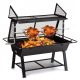  Milos Alto charcoal grill with rotisserie, wood shelf