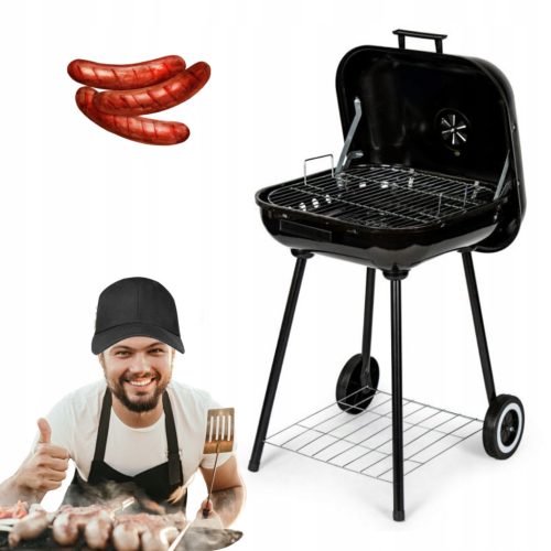  Garden Grill with Lid Portable on Wheels