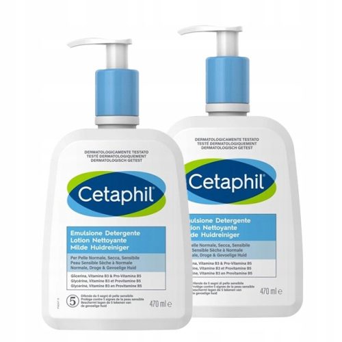 Cetaphil Facial Cleanser 470 ml Twin Pack - Gentle Daily Facial Cleansing Emulsion