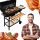  Charcoal barrel grill with cover, side tables for garden Solid Steel