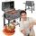  Garden charcoal grill with lid and side table 56x42 cm Solid Steel