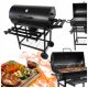  Garden Charcoal Grill with Lid and Thermometer on Wheels Large XXL 71x35 cm