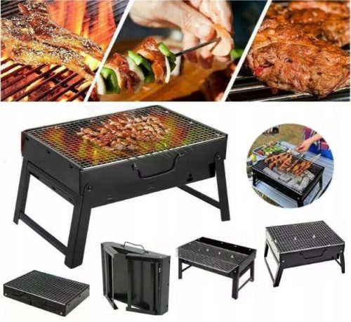  GARDEN PORTABLE TOURIST CHARCOAL GRILL SUITCASE + GRID + ACCESSORIES