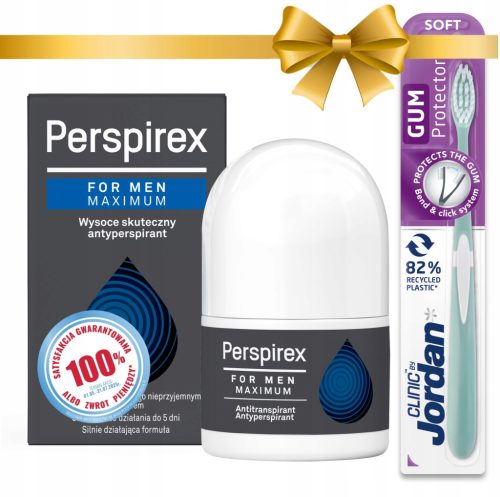 Perspirex Men MAXIMUM 20ml - Clinical Strength Antiperspirant + Free Jordan Toothbrush