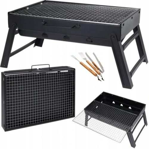  Garden grill tourist steel foldable black for camping Light + set