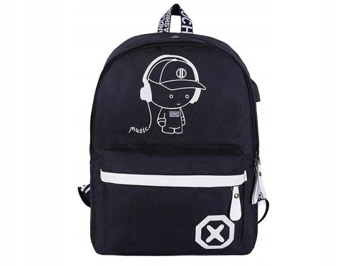 Reflective Youth School Backpack with USB Port and Multi-Compartments