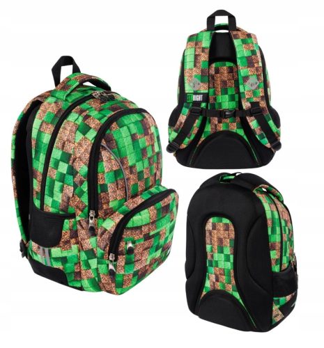 PIXEL CUBED Youth School Backpack: Dual-Compartment Design with Organizational Features