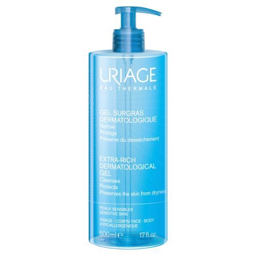URIAGE Eau Thermale Extra-Rich Dermatological Gel, Gentle Cleanser 500ml