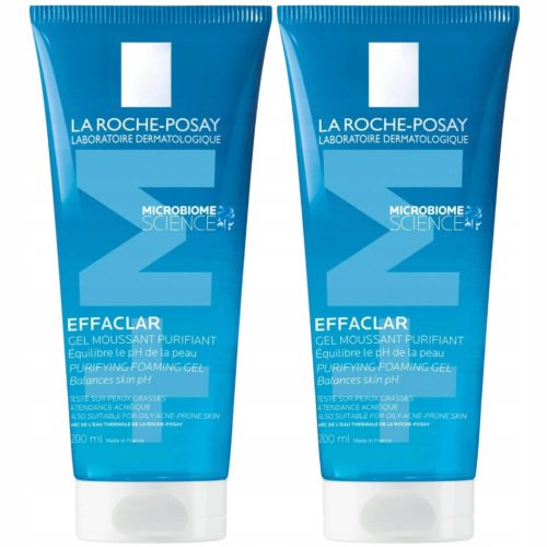 La Roche-Posay Effaclar Cleansing Gel for Oily, Acne-Prone Skin 2x200ml