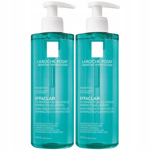 La Roche-Posay Effaclar Micro Peeling Facial Cleansing Gel 2x400ml