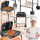  Charcoal grill with cover and side tables for the garden and plot, solid