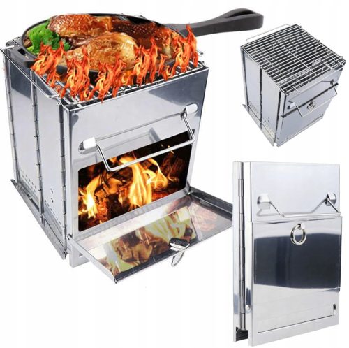  PORTABLE CAMPING STOVE PORTABLE FOLDABLE GARDEN ROCKET STOVE