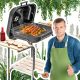  Garden grill with cover and side table for the garden on the plot, portable