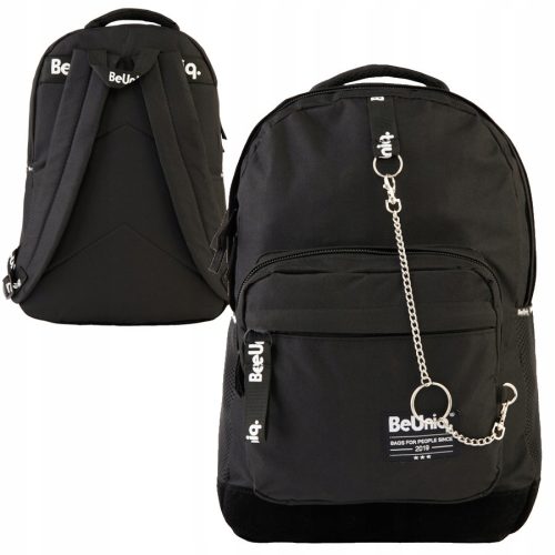Youth School Backpack Paso BeUniq Black - Classic, Ergonomic and Stylish