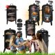  3-IN-1 GARDEN GRILL FIREPLACE SMOKER FOLDABLE SMOKER TWO TOWERS THERMOMETER