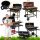  LARGE GARDEN CHARCOAL GRILL WITH LID FOLDABLE SHELVES ASH BIN THERMOMETER