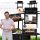  PORTABLE GARDEN CHARCOAL GRILL WITH WHEELS, SHELF AND CHROME-PLATED GRATE