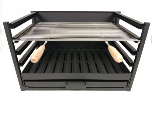 Grill insert 65x40x40cm stainless steel grate, pull-out firebox, ash pan