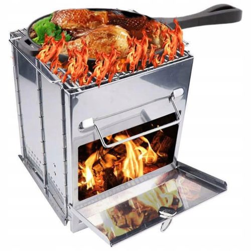  GRILL STOVE ROCKET STOVE TOURIST GARDEN PORTABLE FOLDABLE GRID