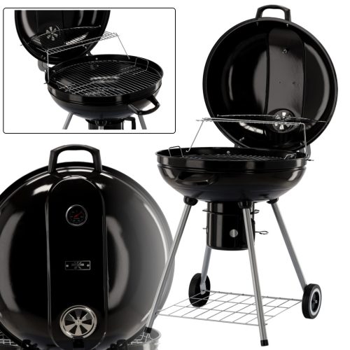  GARDEN CHARCOAL GRILL WITH LID ROUND VL04 BLACK