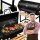  Garden charcoal grill Barrel tables steel solid grate with thermometer
