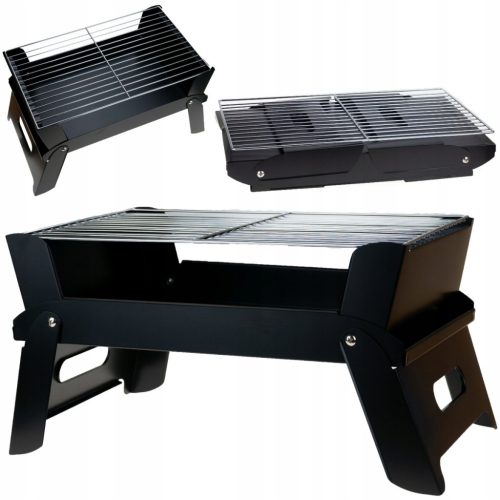  CHARCOAL GRILL TOURIST FOLDABLE CAMPING PORTABLE SUITCASE BBQ GRILL