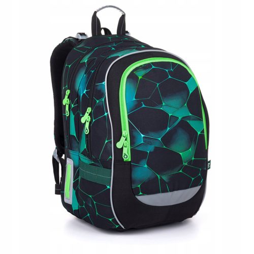 Topgal CODA 25019 Dual Compartment School Backpack with Green Pattern