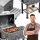  Garden charcoal grill with cover, side table, cast iron grate, solid 25 kg