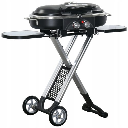  Outsunny Folding Gas Grill 2 Burners, 2.34 kW, Stainless Steel