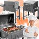  Charcoal grill with cover, side table, cast iron grate, solid 25 kg, smoking