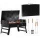  XXL Portable Folding Travel Charcoal Grill Suitcase + Accessories