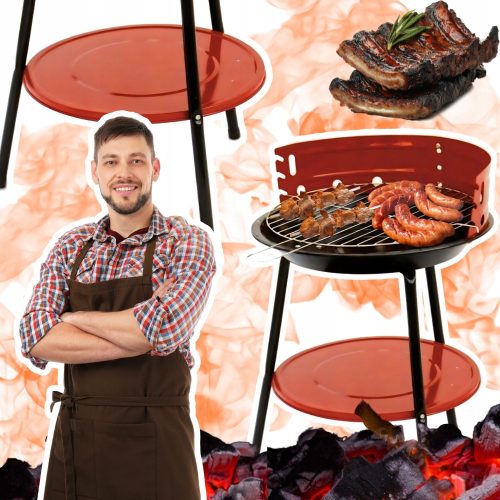  GARDEN CHARCOAL GRILL 35 CM LIGHTWEIGHT HANDY SOLID IDEAL FOR TRIPS