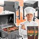  Charcoal grill with cast iron table, solid grate, smoking +4kg of coal