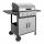  Garden gas grill 4 burners Steel shelf cover thermometer Cast iron grate