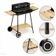  Large Charcoal Garden Grill on Wheels Rotisserie 3x Shelves Premium Grill