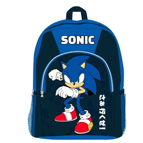 Sonic the Hedgehog Themed Backpack for Kids with Zippered Pocket