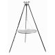  LARGE GARDEN TRIPOD GRILL STAINLESS STEEL GRATE 70 CM