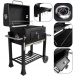  GARDEN CHARCOAL GRILL CAST IRON CHIMNEY GRATE WITH LID ASH TRAY + THERMOMETER