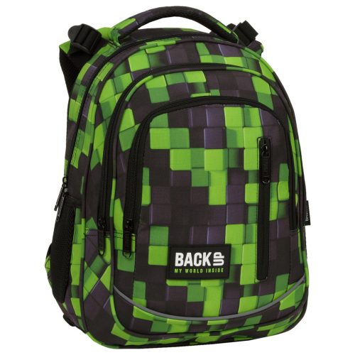 BackUP Pixel Blocks School Backpack for Boys - Lightweight and Spacious
