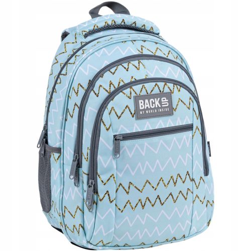 Trendy BackUP School Backpack for Teens: Mint, White & Gold Shades