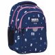 Adorable "Loving Bears" Themed Girls' School Backpack - Navy Blue