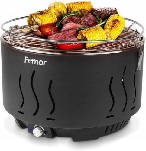  Smokeless tourist charcoal grill with air blower, garden round, smokeless
