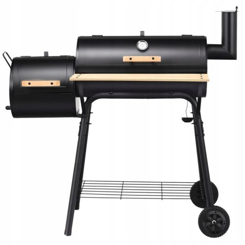  Double-chamber charcoal grill black 115 x 65 x 108 cm