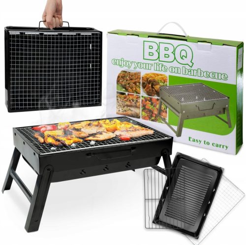  TOURIST GRILL PORTABLE FOLDABLE CASE CAMPING CHARCOAL WITH HANDLE