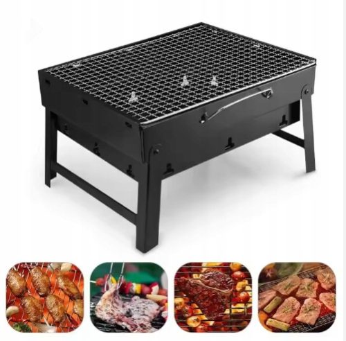  FOLDABLE TOURIST PORTABLE CHARCOAL GRILL WITH HANDLE