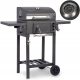 PREMIUM GARDEN CHARCOAL GRILL SET WITH SHELVES, COVER + 10X BBQ MAT 1010