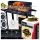  GARDEN GRILL WITH ADJUSTABLE CHARCOAL GRID SHELVES ON WHEELS STABLE GRILL