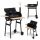  LARGE GARDEN GRILL WITH THERMOMETER, CHIMNEY, 3 SHELVES, WHEELS, MULTIGARDEN