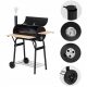  Charcoal Grill with Lid Thermometer Ventilation Garden Lockable On Wheels