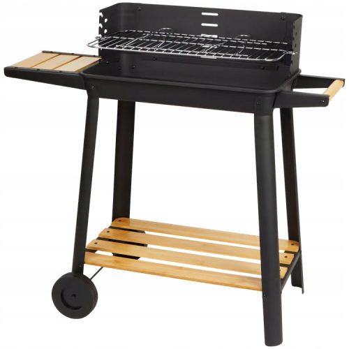  CHARCOAL GRILL ON WHEELS WITH HANDLE AND SHELF Barbecue Rosario